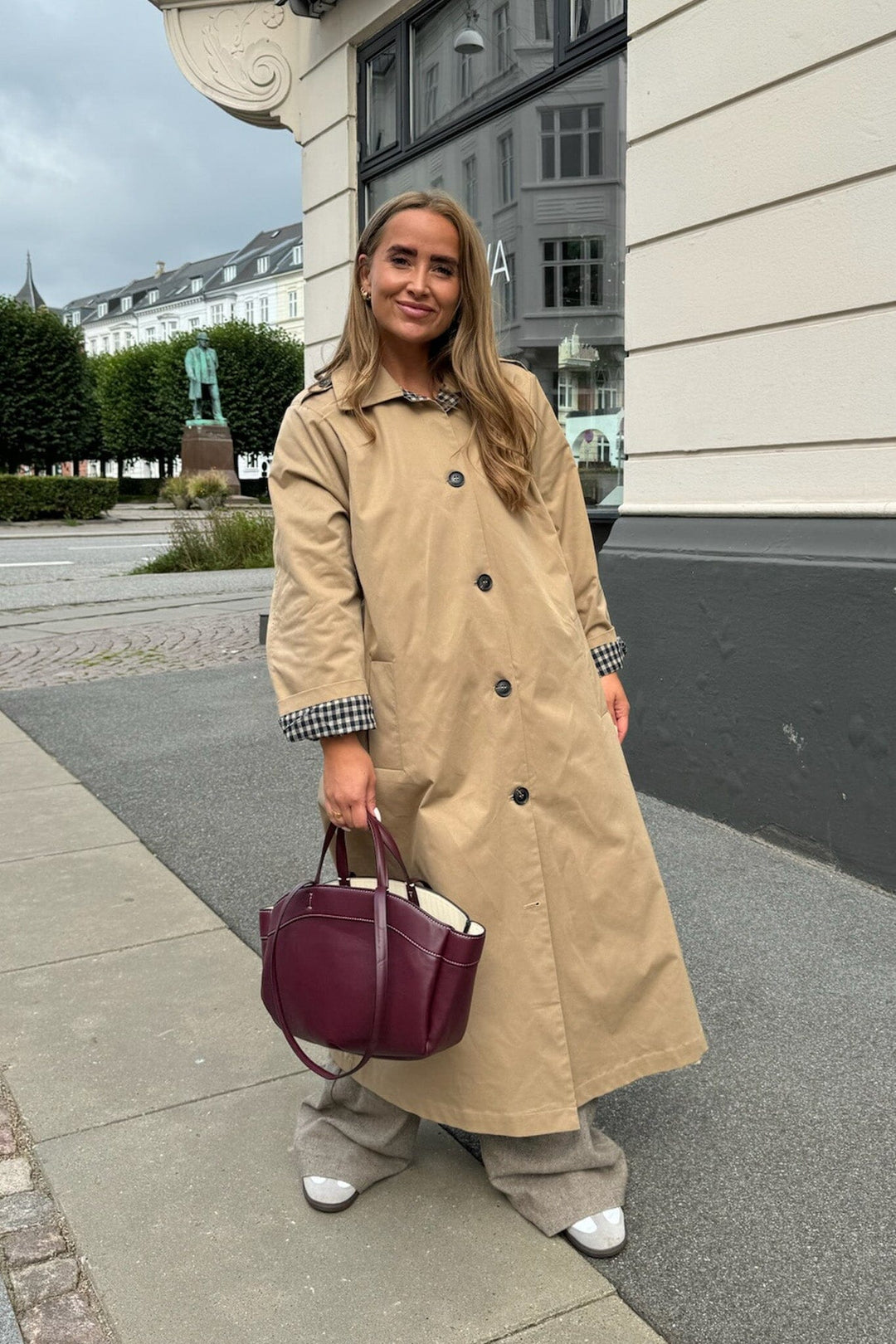 Forudbestilling - BYIC - Violaic Trenchcoat - bwc Beige W. Checks Frakker 