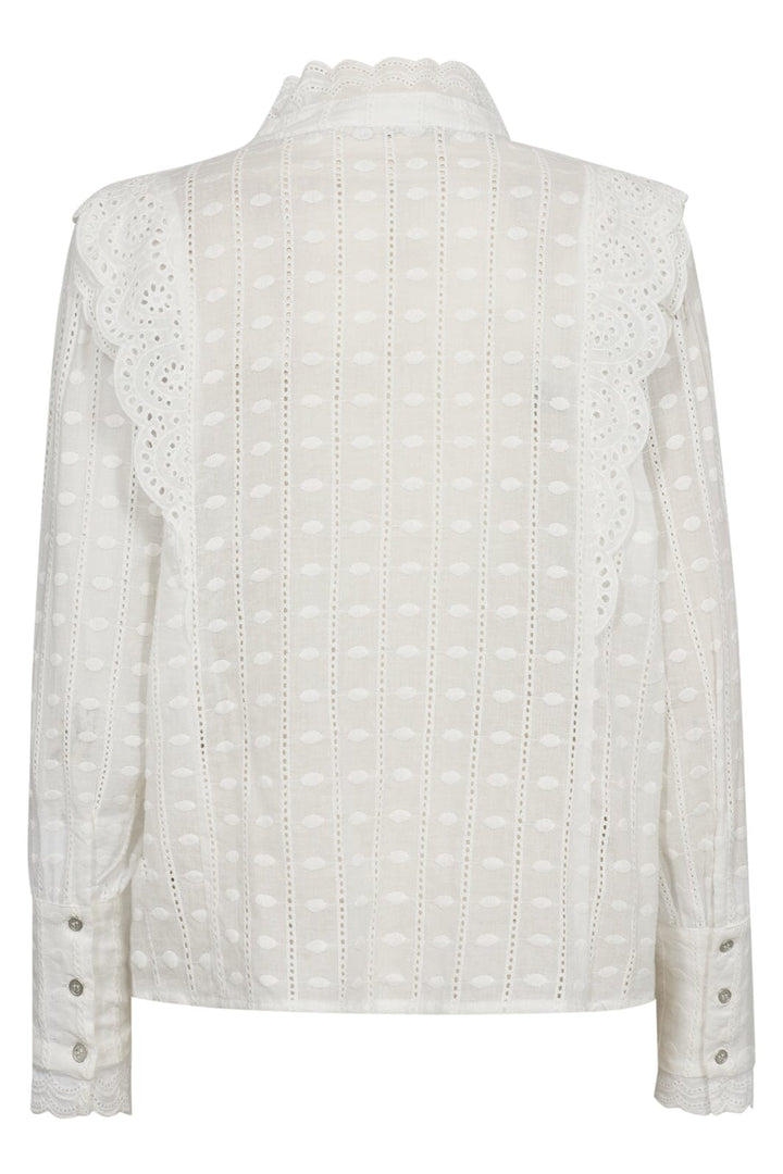 Forudbestilling - Co´couture - Chaincc Dot Anglaise Shirt 35640 - 4000 White Skjorter 