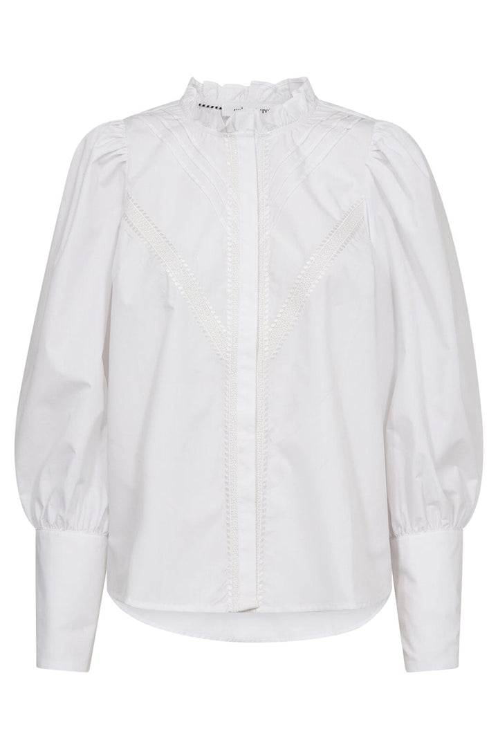 Forudbestilling - Co´couture - Cocc Crisp Pintuck Lace Shirt 35522 - 4000 White Skjorter 