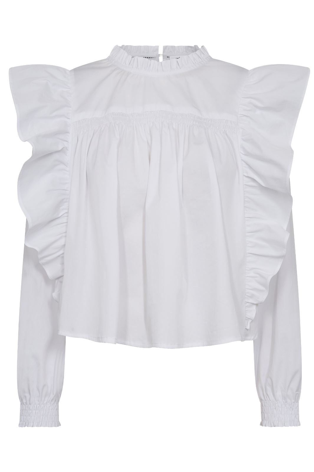 Forudbestilling - Co´couture - Cottoncc Crisp Frill Blouse 35466 - 4000 White Bluser 