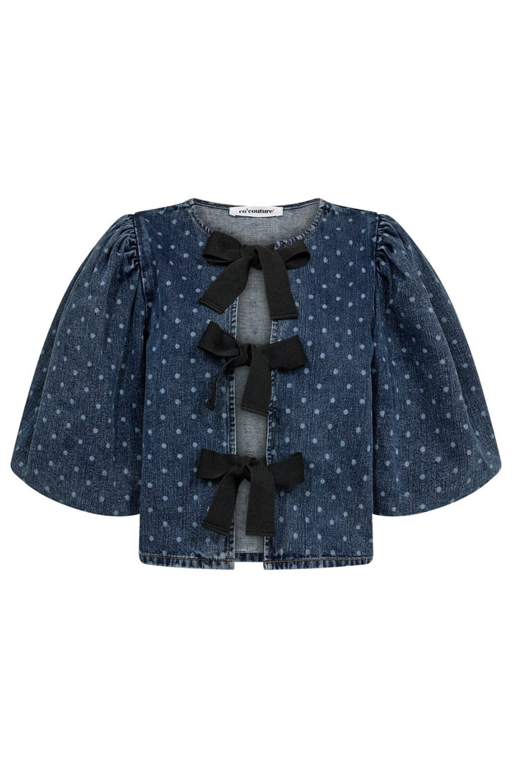 Forudbestilling - Co´couture - Darincc Dot Bow Blouse 35597 - 552 Denim Blue Skjorter 