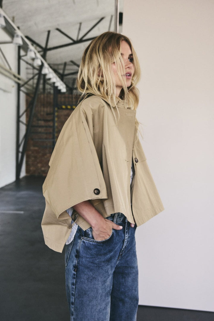 Forudbestilling - Co´couture - Franciscc Crop Trench Jacket 30271 - 16 Khaki