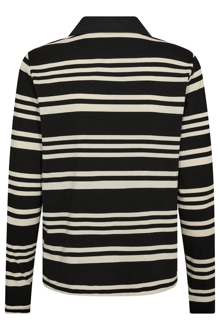 Co´Couture - Malucacc Stripe Polo Blouse 33146 - 96 - Black