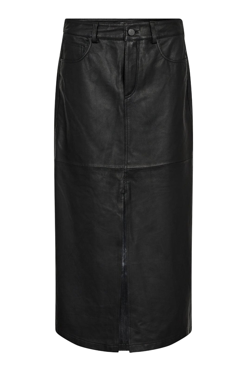 Forudbestilling - Co´couture - Phoebecc Leather Slit Skirt - 96 Black Nederdele 