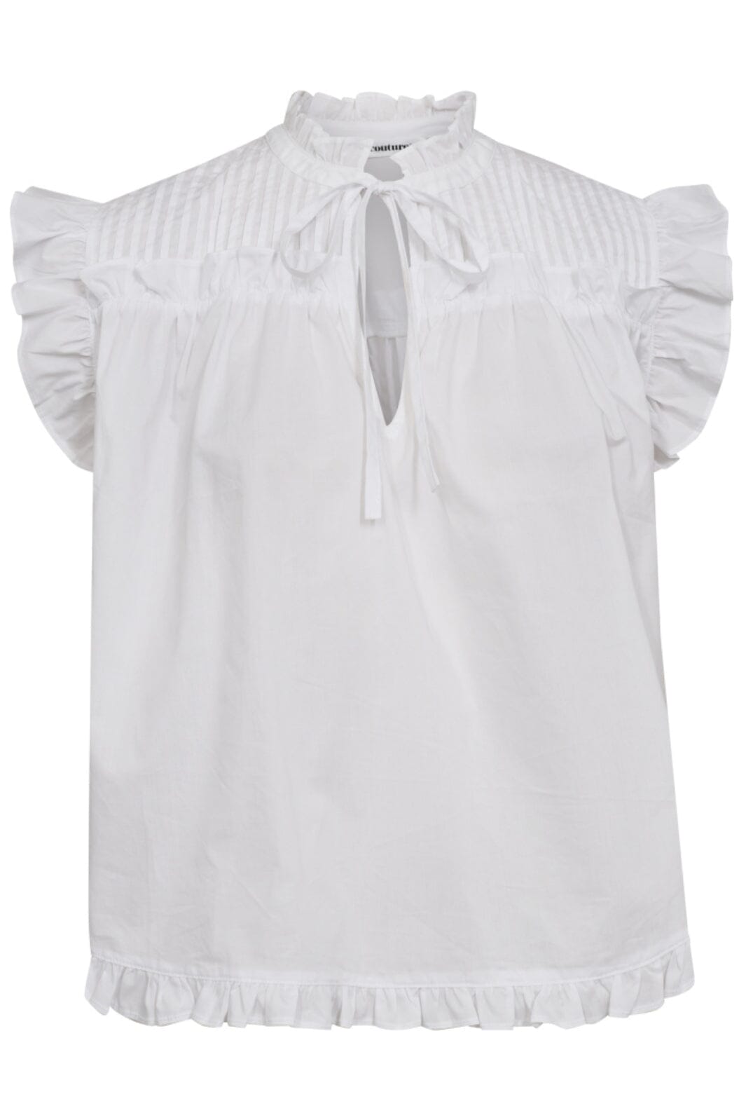 Forudbestilling - Co´couture - Primacc Frill Tie Top 35485 - 4000 White Skjorter 