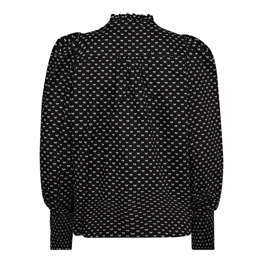 Forudbestilling - Co´couture - Ribboncc Petra V-Shirt 35729 - 96 Black Skjorter 