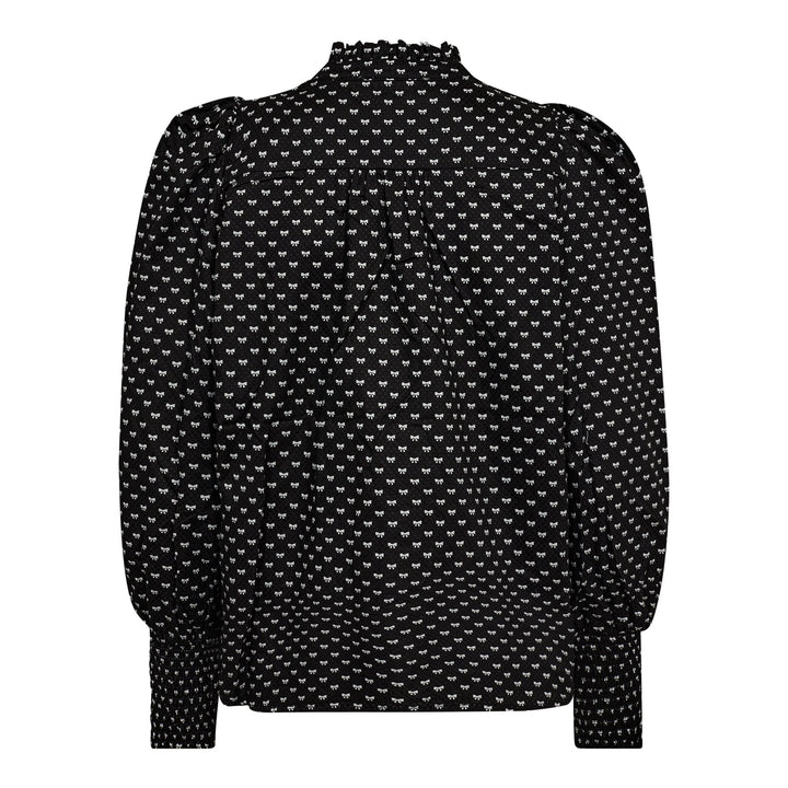 Forudbestilling - Co´couture - Ribboncc Petra V-Shirt 35729 - 96 Black Skjorter 