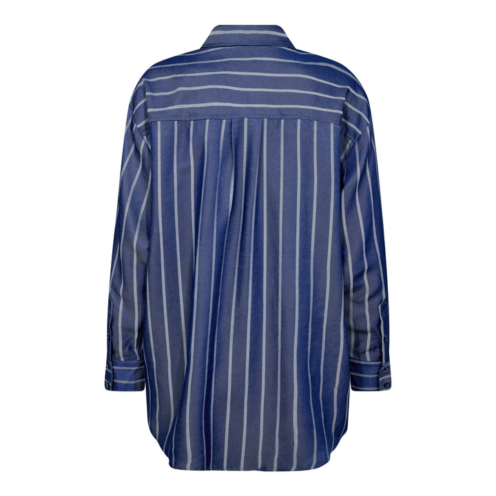 Forudbestilling - Co´couture - Suecc Stripe Oversize Shirt 35696 - 552 Denim Blue Skjorter 