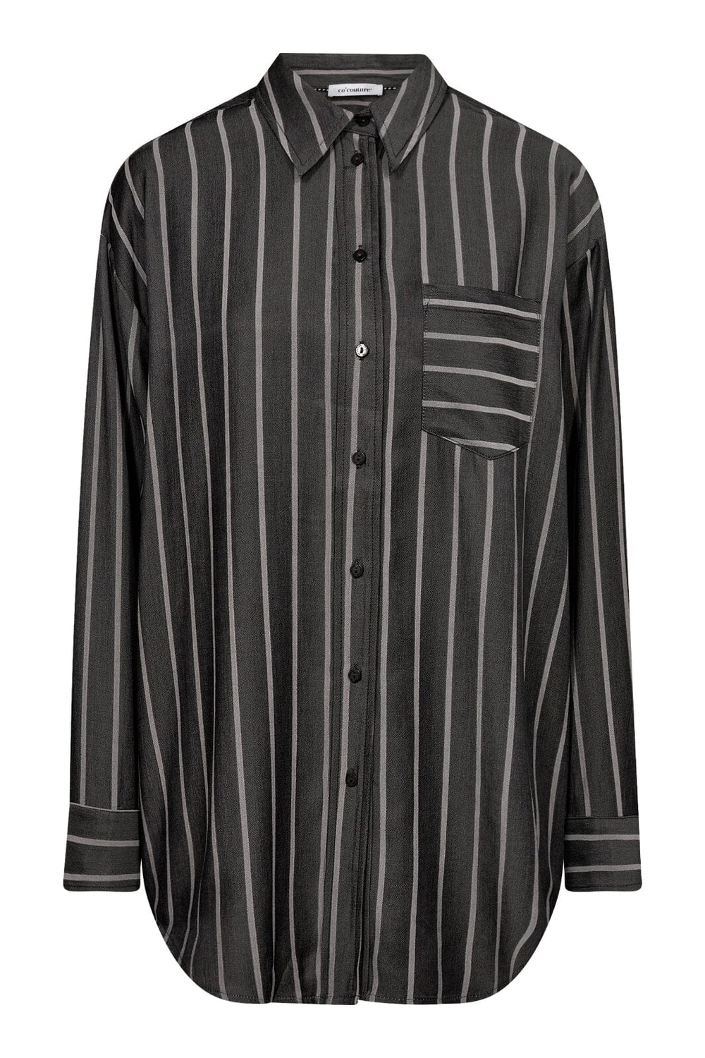 Forudbestilling - Co´couture - Suecc Stripe Oversize Shirt 35696 - 96 Black Skjorter 