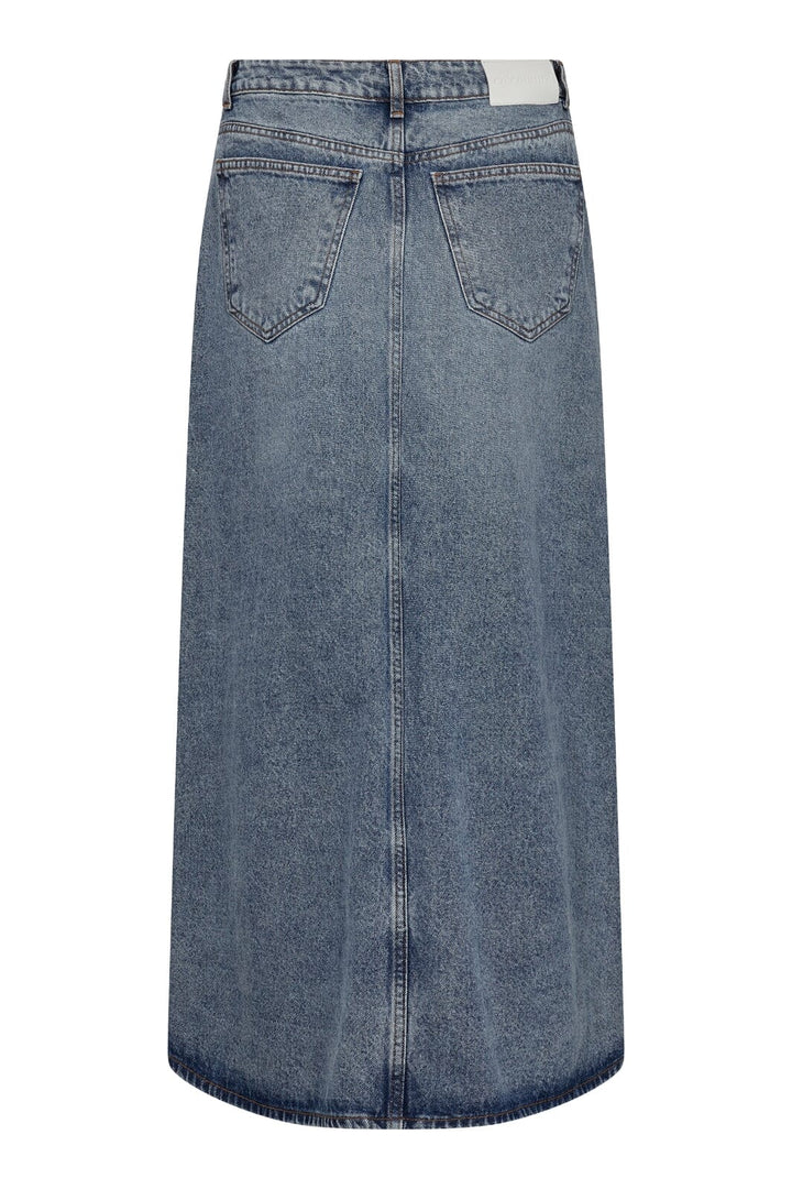 Forudbestilling - Co´couture - Vikacc Asym Slit Skirt 34099 - 552 Denim Blue Nederdele 