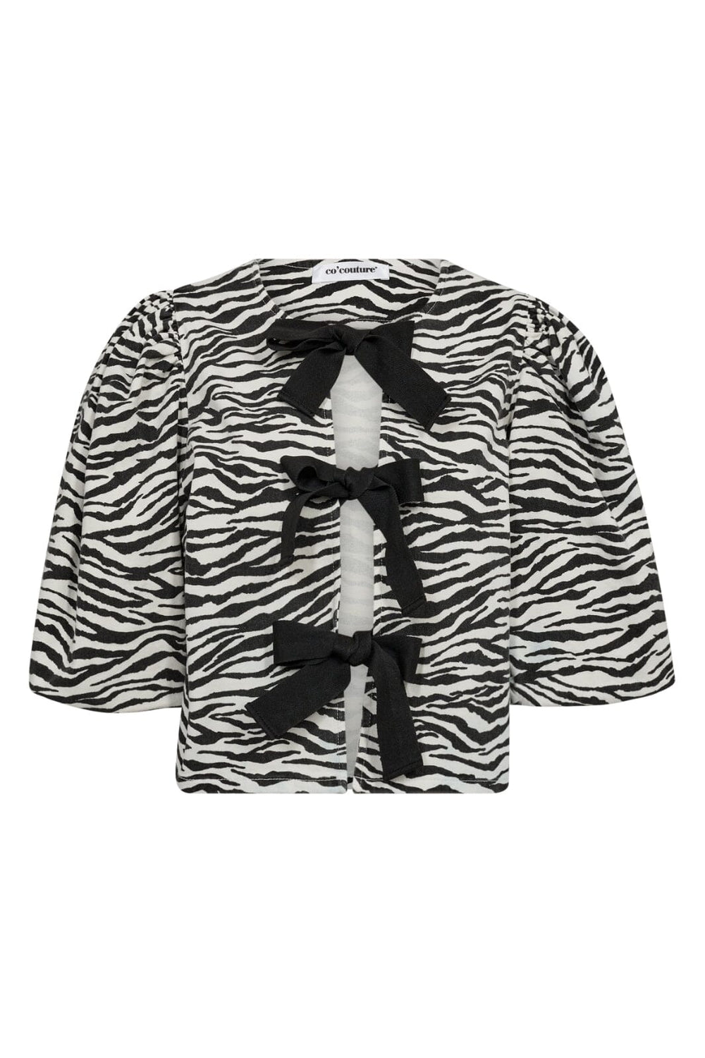 Forudbestilling - Co´couture - Zioncc Zebra Bow Blouse 35660 - 1196 Offwhite-Black Skjorter 