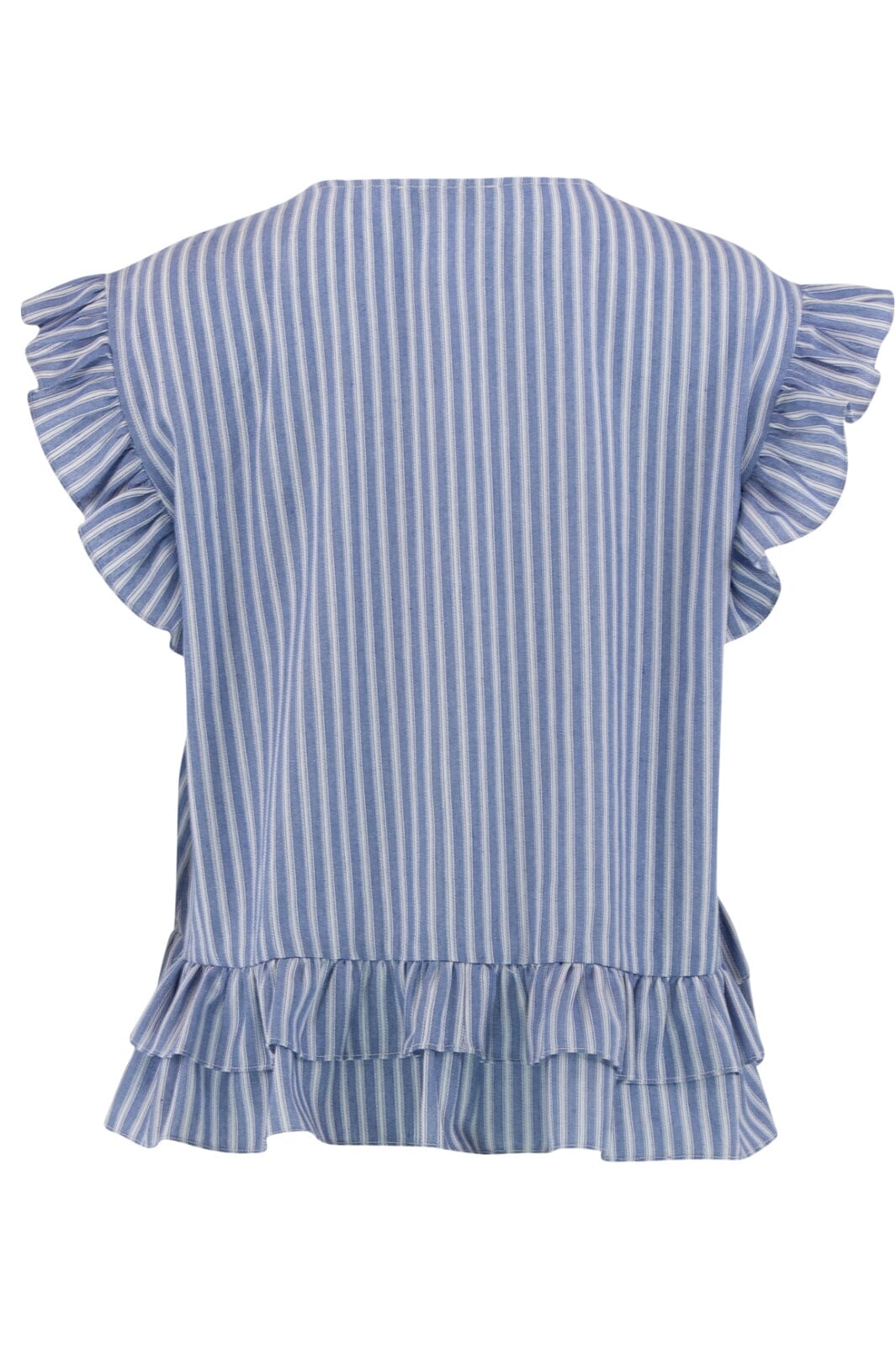 Forudbestilling - Continue - Kiss Stripe S/S - White/Blue Stripe Bluser 