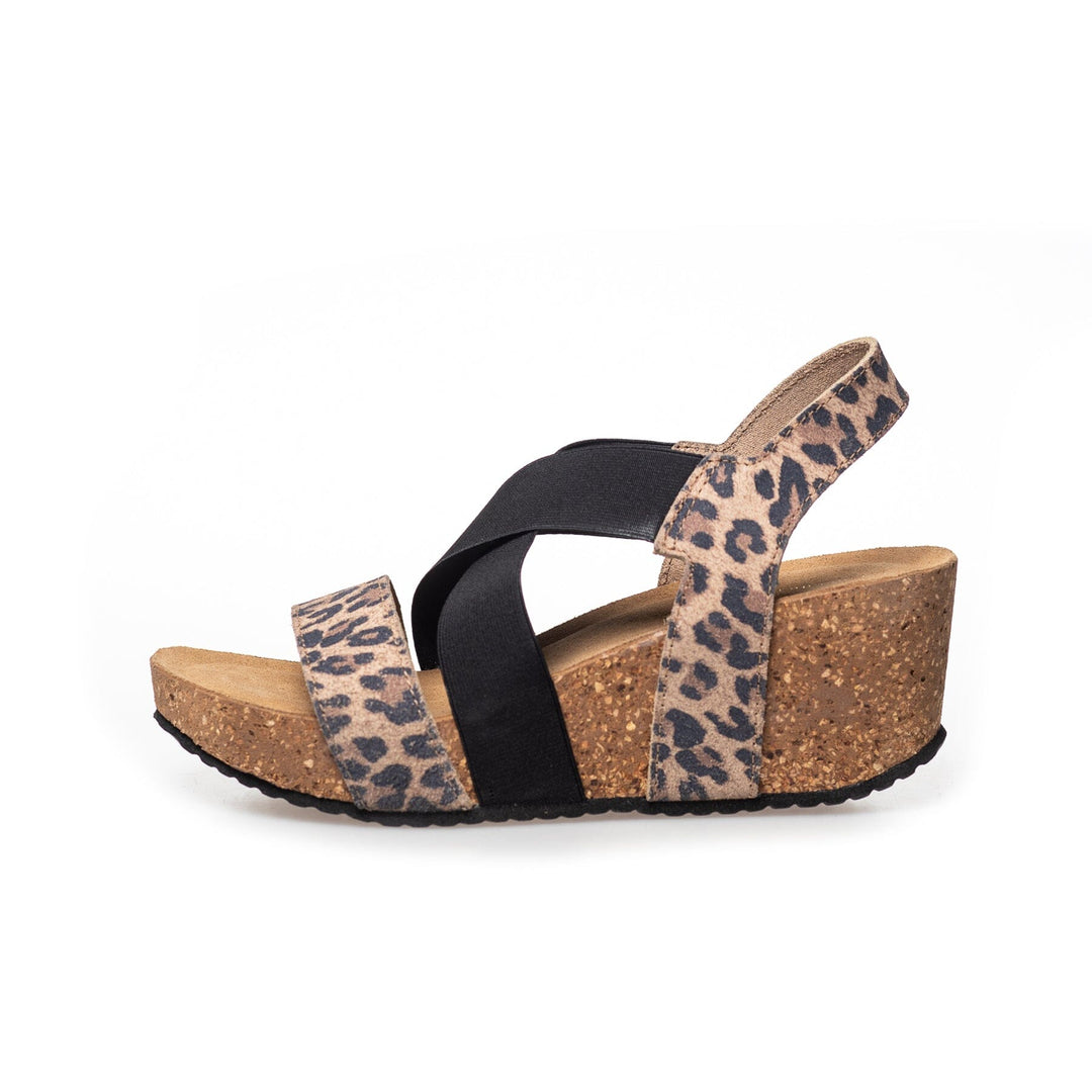 Forudbestilling - Copenhagen Shoes - Stacia Leopard 22 - Brown Leopard/Black Elastic Sandaler 