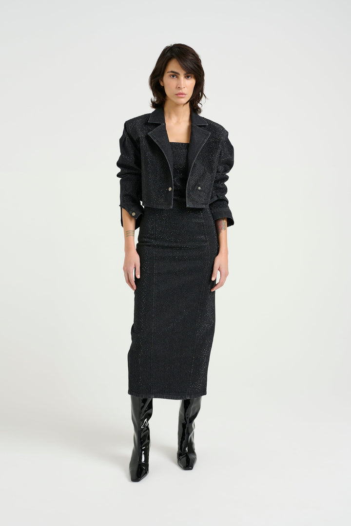 Forudbestilling - Gestuz - Zorahgz Dress 10909558 - 106899 Dark Grey Washed/Black Stone Kjoler 