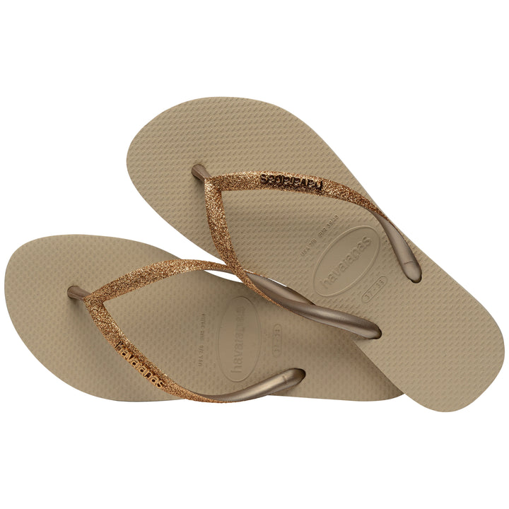 Forudbestilling - Havaianas - Slim Glitter II - Sand/GoldenLightMeta Badesandaler 