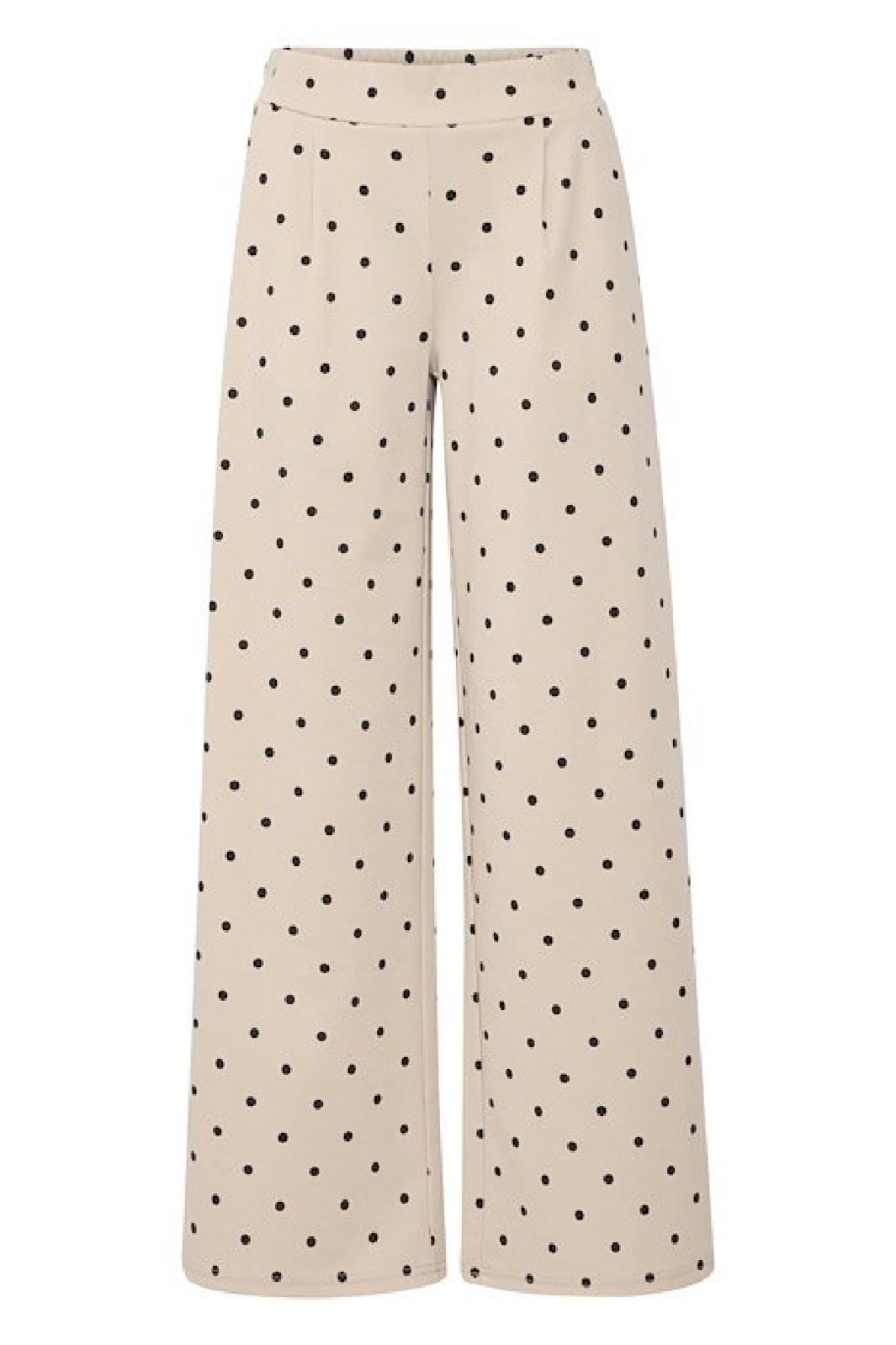 Forudbestilling - Ichi - Ixkate Dot Wide Long Pant - 205019 Kate Dot Print Bukser 