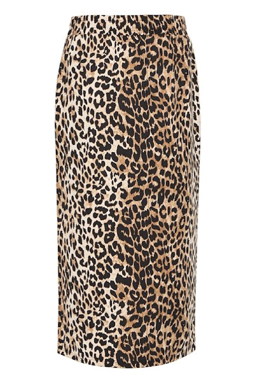 Forudbestilling - Ichi - Ixkate Leop Long Skirt - 205020 Kate Leop Print Nederdele 