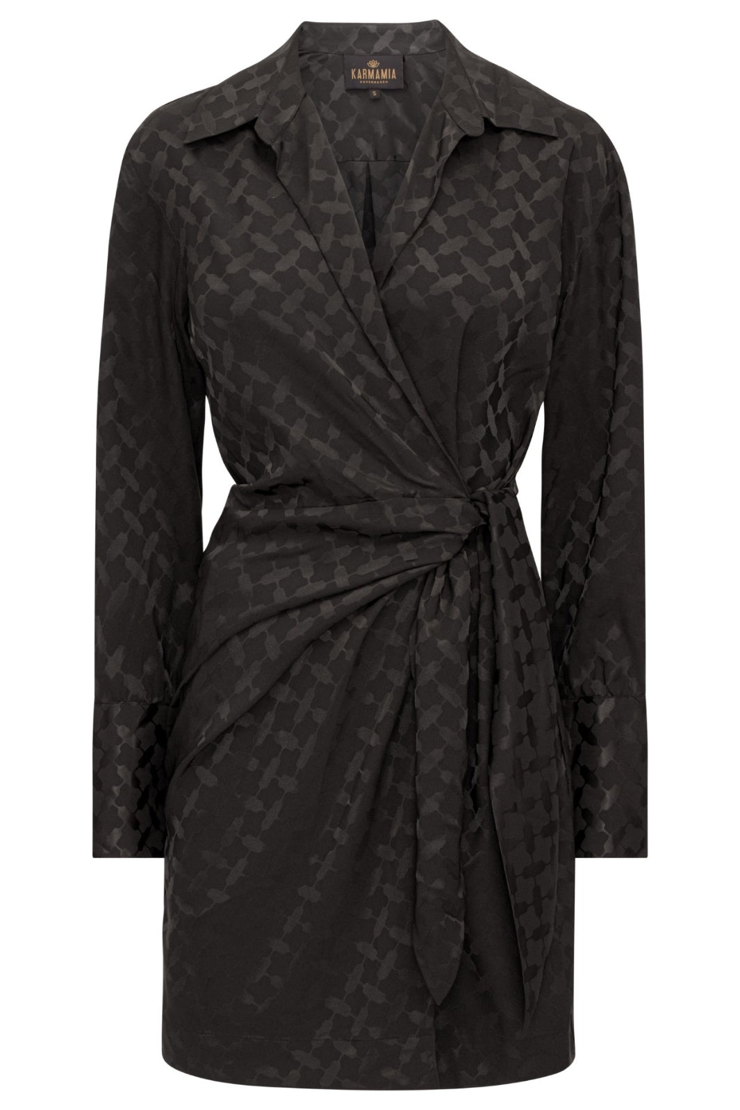 Forudbestilling - Karmamia - Ivy Wrap Dress - Black Keffiyeh Jacquard (September)) Kjoler 