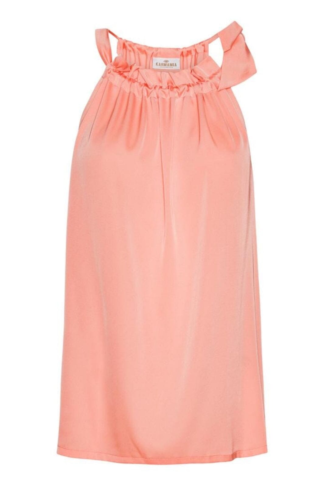 Forudbestilling - Karmamia - Ruffle Tie Top - Peach Toppe 