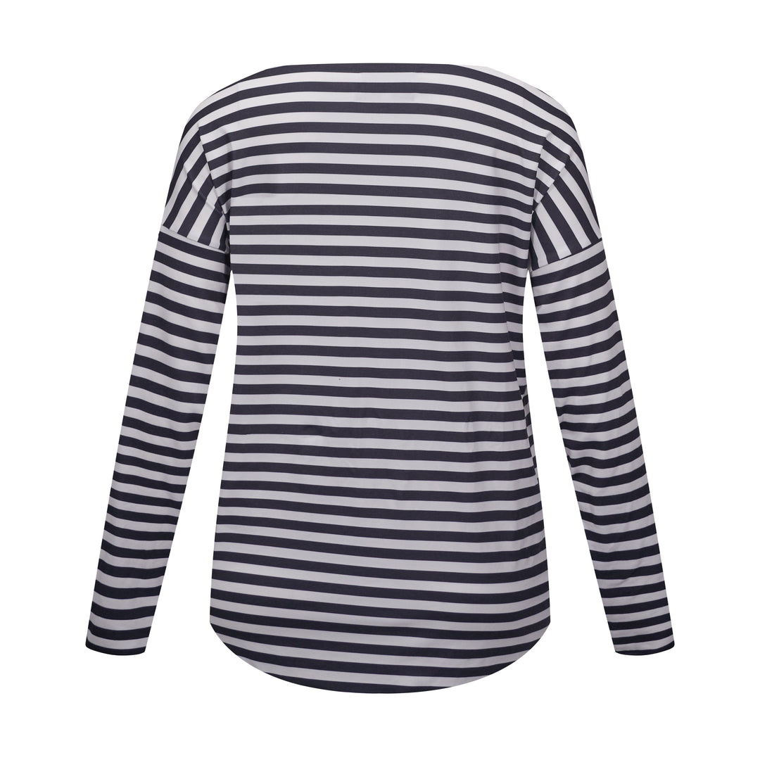 Forudbestilling - Liberte - Alma-Ls-Top - Black Creme Stripe Bluser 