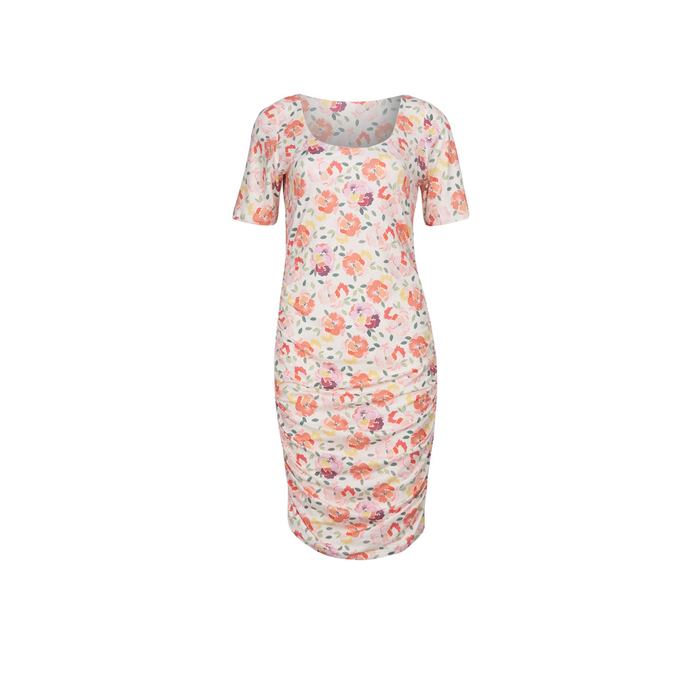 Forudbestilling - Liberte - Alma-Ss-Turn-Dress - Creamy Peach Flower Kjoler 