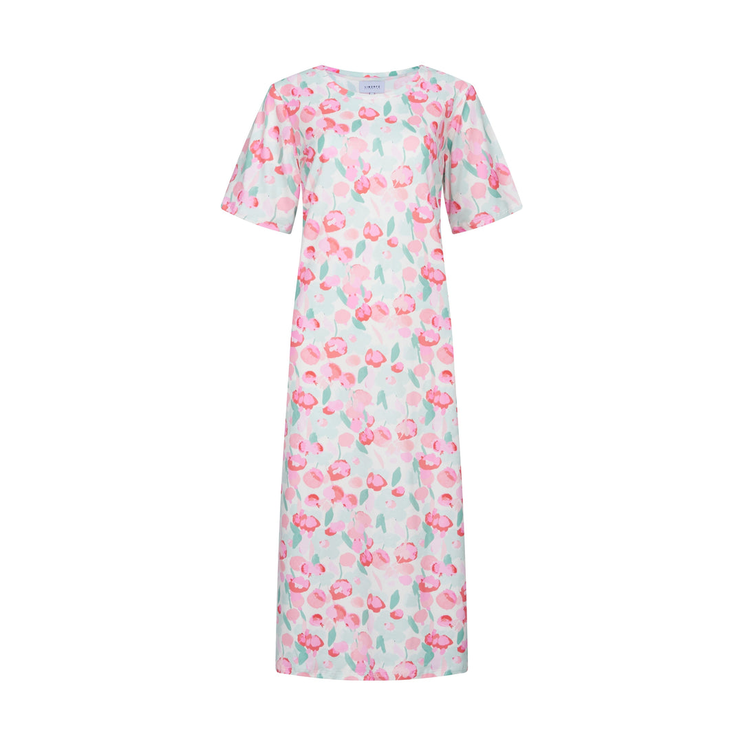 Forudbestilling - Liberte - Alma-Tshirt-Dress - Mint Pink Flower Kjoler 