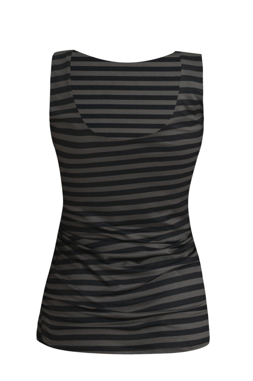 Forudbestilling - Liberte - Alma-Turn-Top - Dark Grey Black Stripe Toppe 