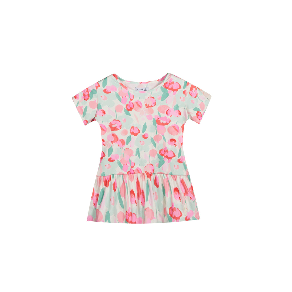 Forudbestilling - Liberte Ami - Alma-Frill-T-Shirt (Kids) - Mint Pink Flower T-shirts 