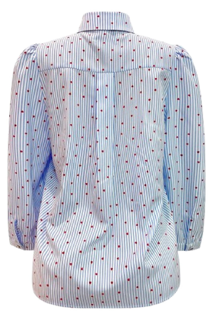 Liberte - Flora-Ss-Blouse 22181 - Blue Stripe Red Heart