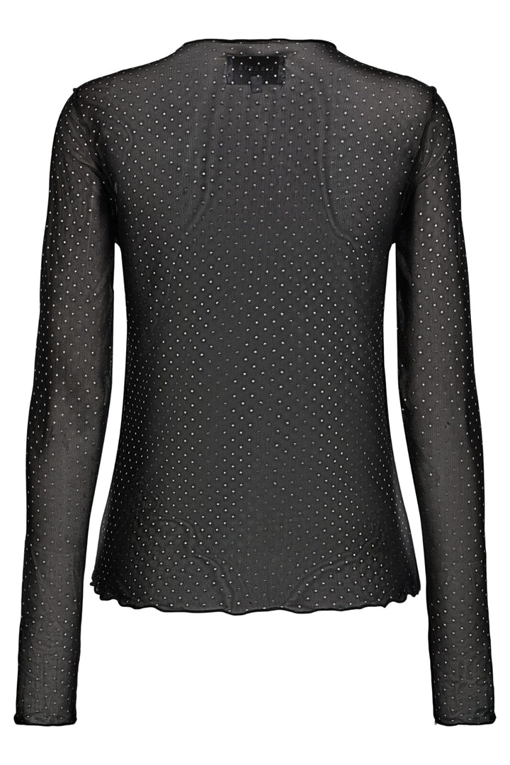 Forudbestilling - Liberte - Mesh-Sparkle-Top - Black Silver Foil Dot Bluser 