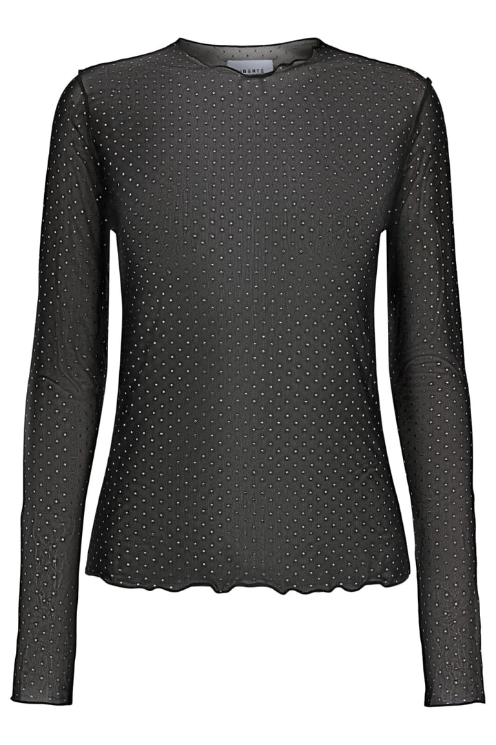 Forudbestilling - Liberte - Mesh-Sparkle-Top - Black Silver Foil Dot Bluser 