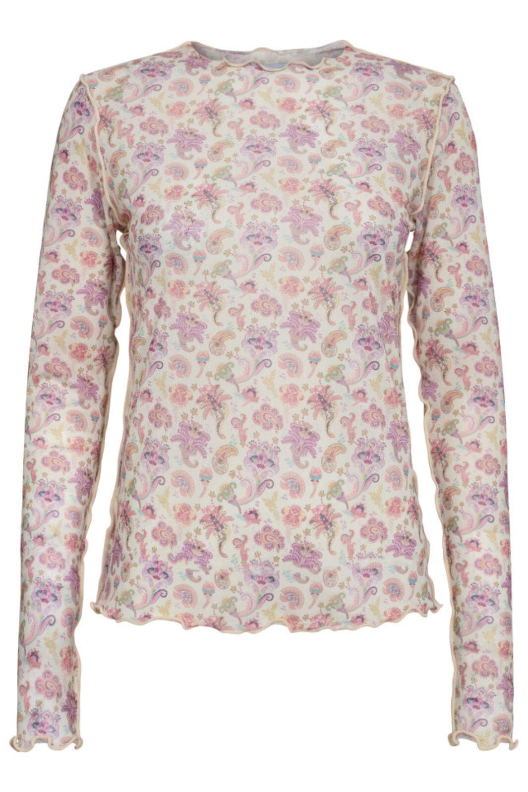 Forudbestilling - Liberte - Mesh-Top-2 - Creme Rose Paisley (Maj) Bluser 