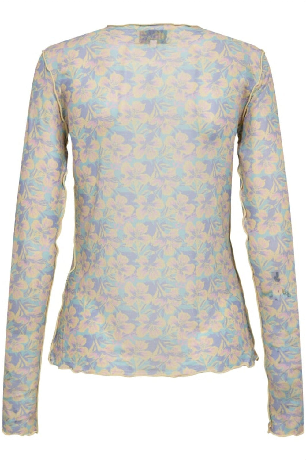 Forudbestilling - Liberte - Mesh-Top-2 - Pastel Yellow Flower (Maj) Bluser 