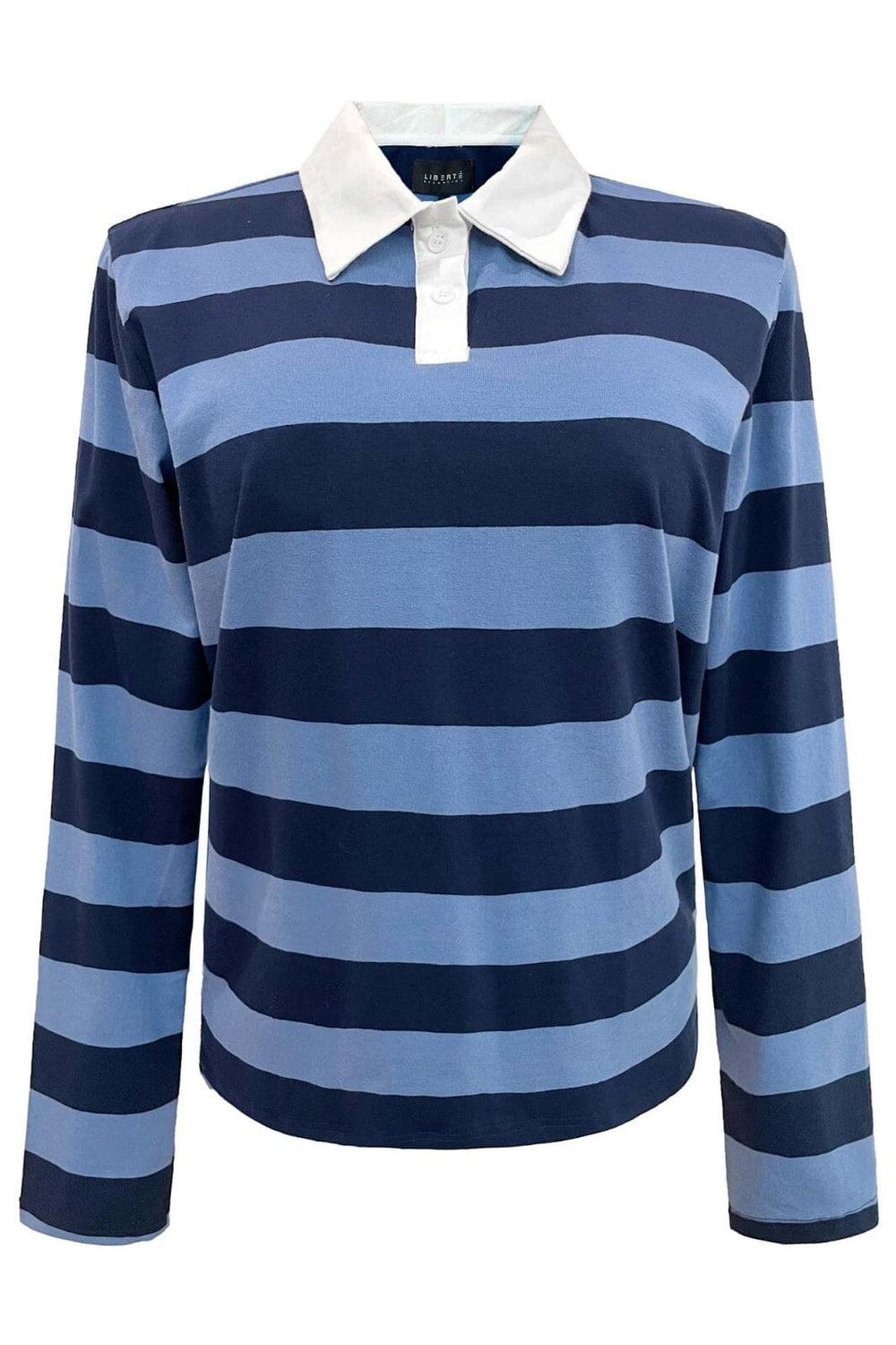 Forudbestilling - Liberte - Polo-Ls-Shirt 22145 - Navy Blue Stripes