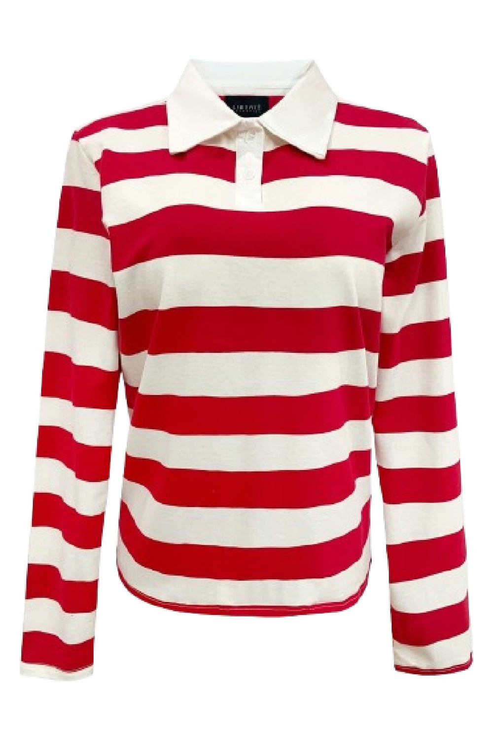 Forudbestilling - Liberte - Polo-Ls-Shirt 22145 - Red White Stripe