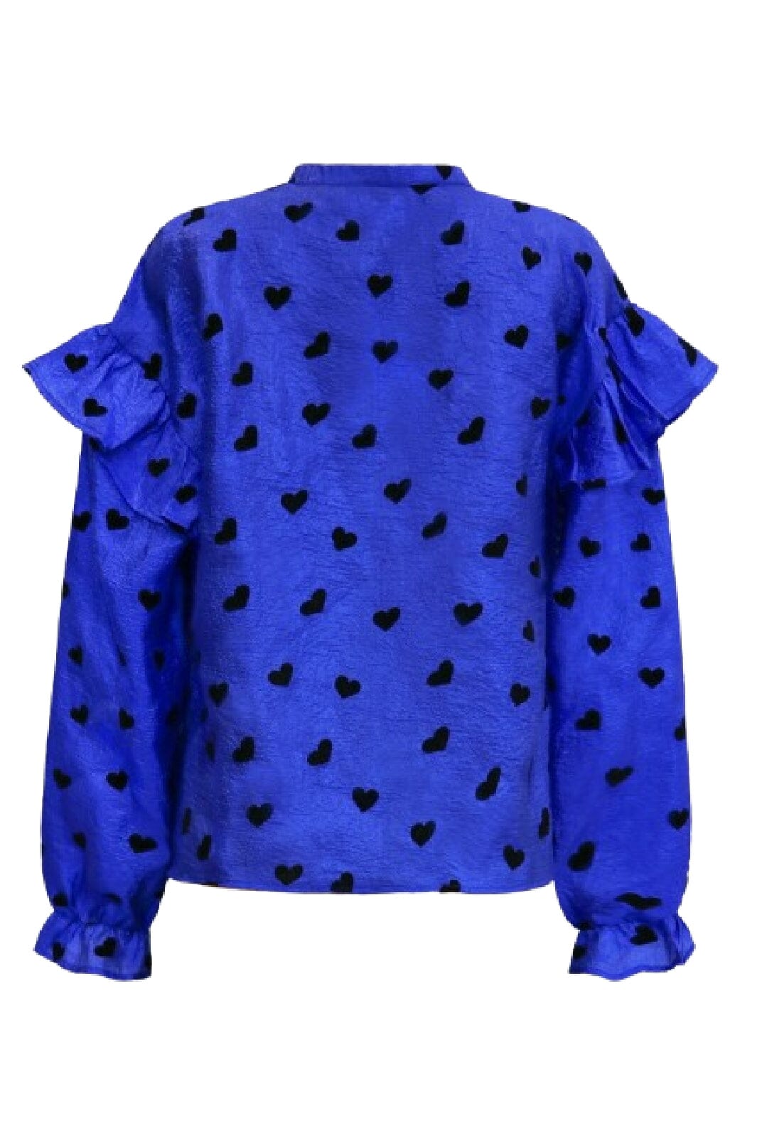 Forudbestilling - Liberte - Tia-Ls-Frill Blouse 22075 - Cobolt Blue Black Heart Bluser 