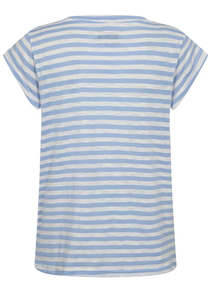Forudbestilling - Liberte - Ulla-Stripe-Tshirt - Light Blue White Stripe T-shirts 