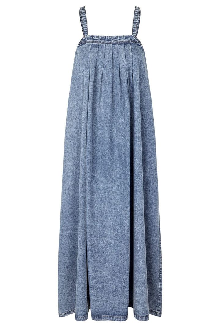 Lollys Laundry - Lungoll Maxi Dress Sl25205-3002 - 100 Washed Denim