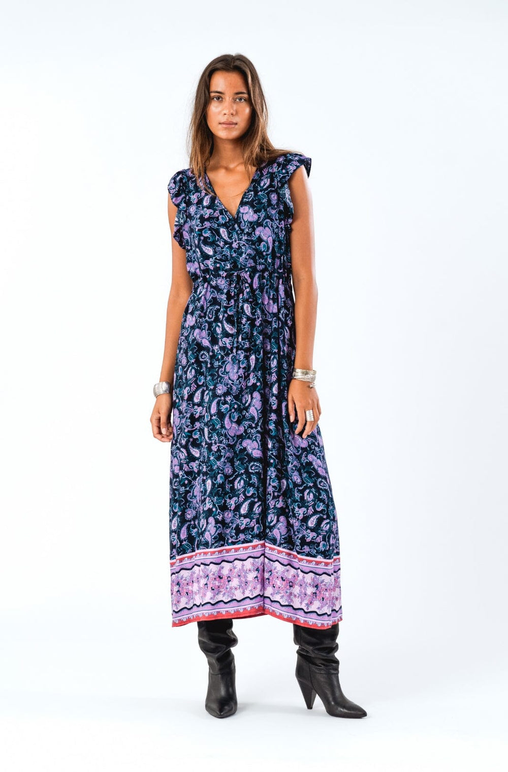 Forudbestilling - Lollys Laundry - Samoll Midi Dress Sl24527-3008 - 74 Flower Print Kjoler 