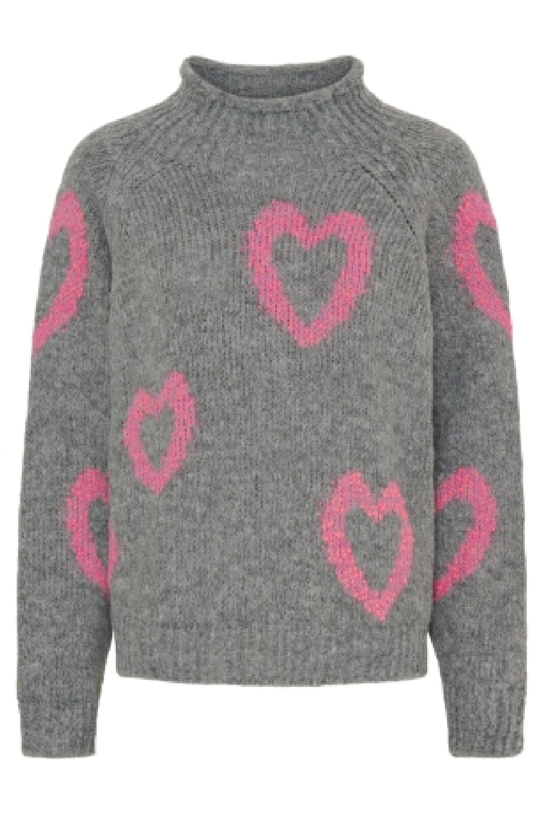 Forudbestilling - Marta Du Chateau - Mdccosette Knit 24561 - Grigio/Fuxia Strikbluser 