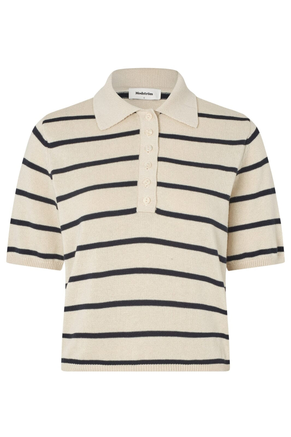 Modström - Malvamd Ss Stripe Polo 58746 - 11183 - Summer Sand Navy Stripe