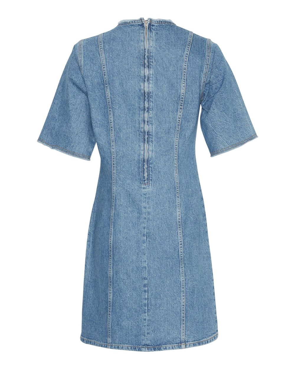 Forudbestilling - Moss Copenhagen - Mschmairi Ada Ss Dress - Mid Blue Wash Kjoler 