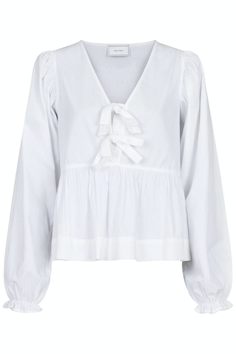 Forudbestilling - Neo Noir - Bessie C Poplin Blouse - White Bluser 