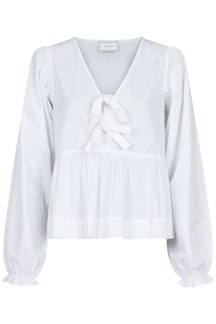 Forudbestilling - Neo Noir - Bessie C Poplin Blouse - White Bluser 