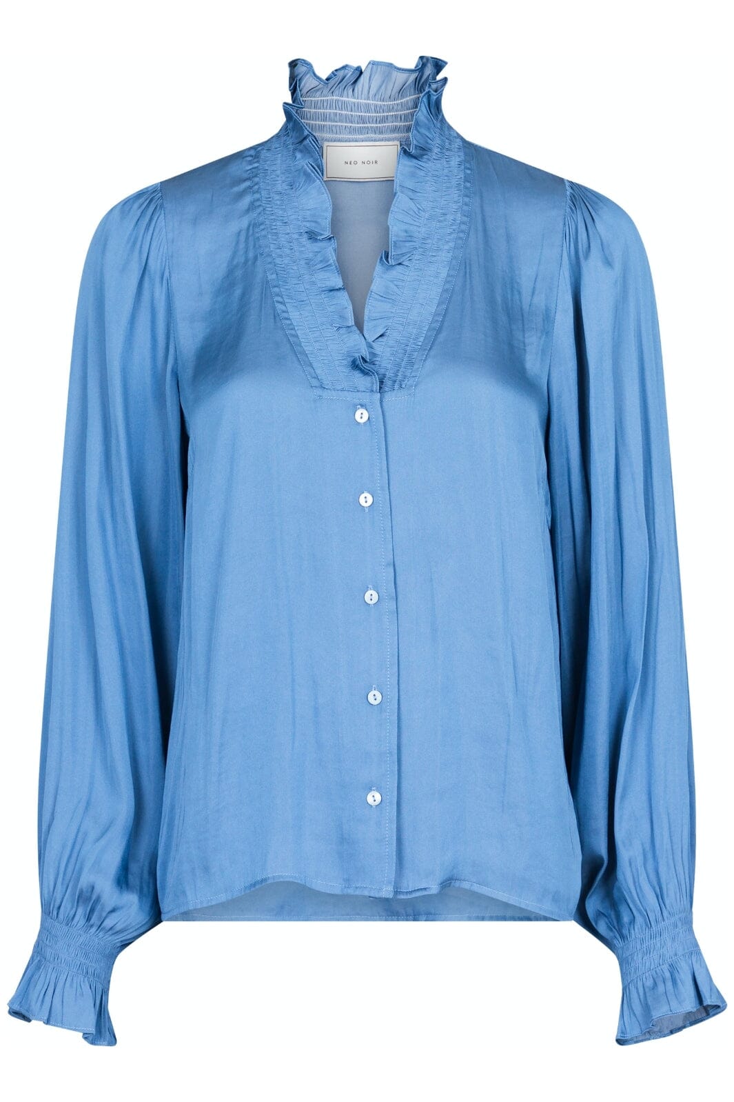 Forudbestilling - Neo Noir - Brielle Satin Blouse - Blue Skjorter 