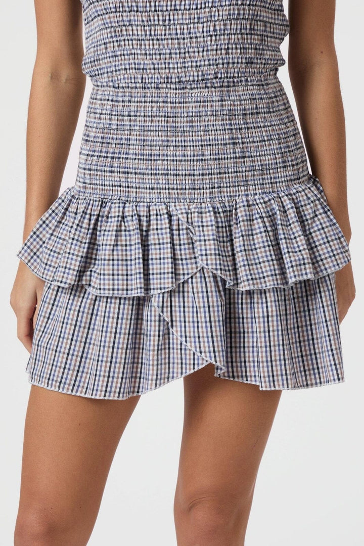 Neo Noir - Carin Double Check Skirt 165124 - 140 - Blue