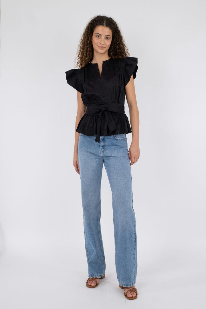 Neo Noir - Dalia Cotton Satin Top - Black