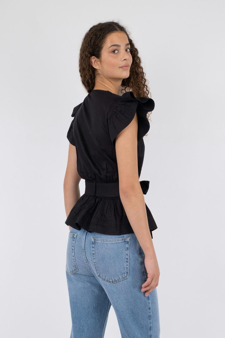 Neo Noir - Dalia Cotton Satin Top - Black