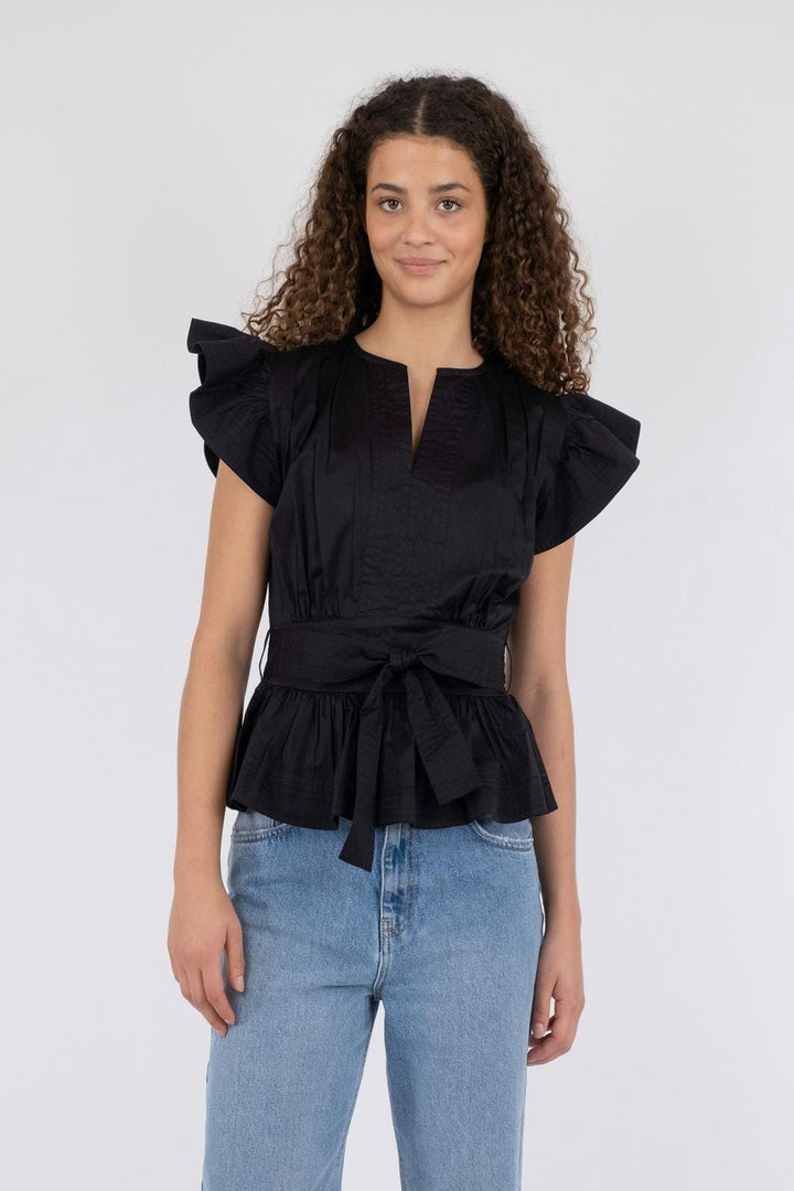 Neo Noir - Dalia Cotton Satin Top - Black