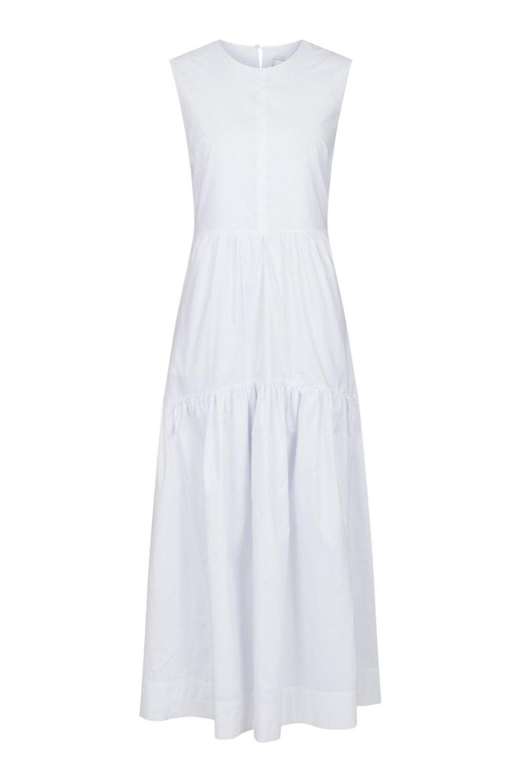 Forudbestilling - Neo Noir - Eysha Poplin Dress - White Kjoler 